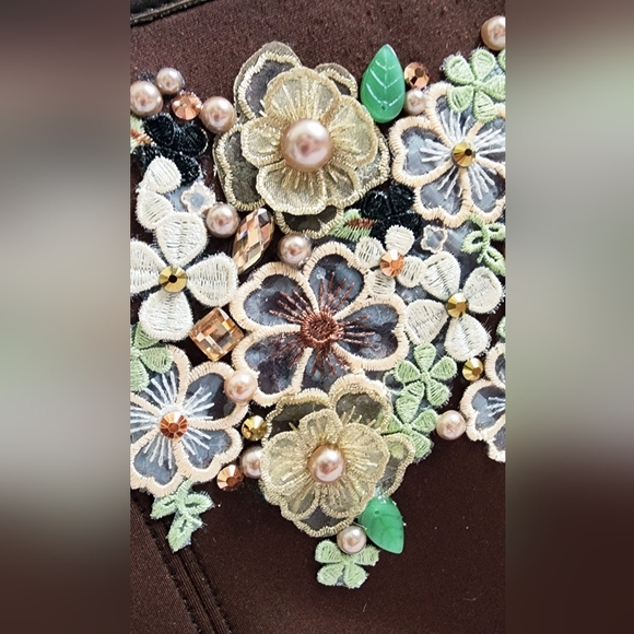 Handmade Coach Pearl Chaos Neoprene Purse - Antique Flowers - Picture 9 of 17